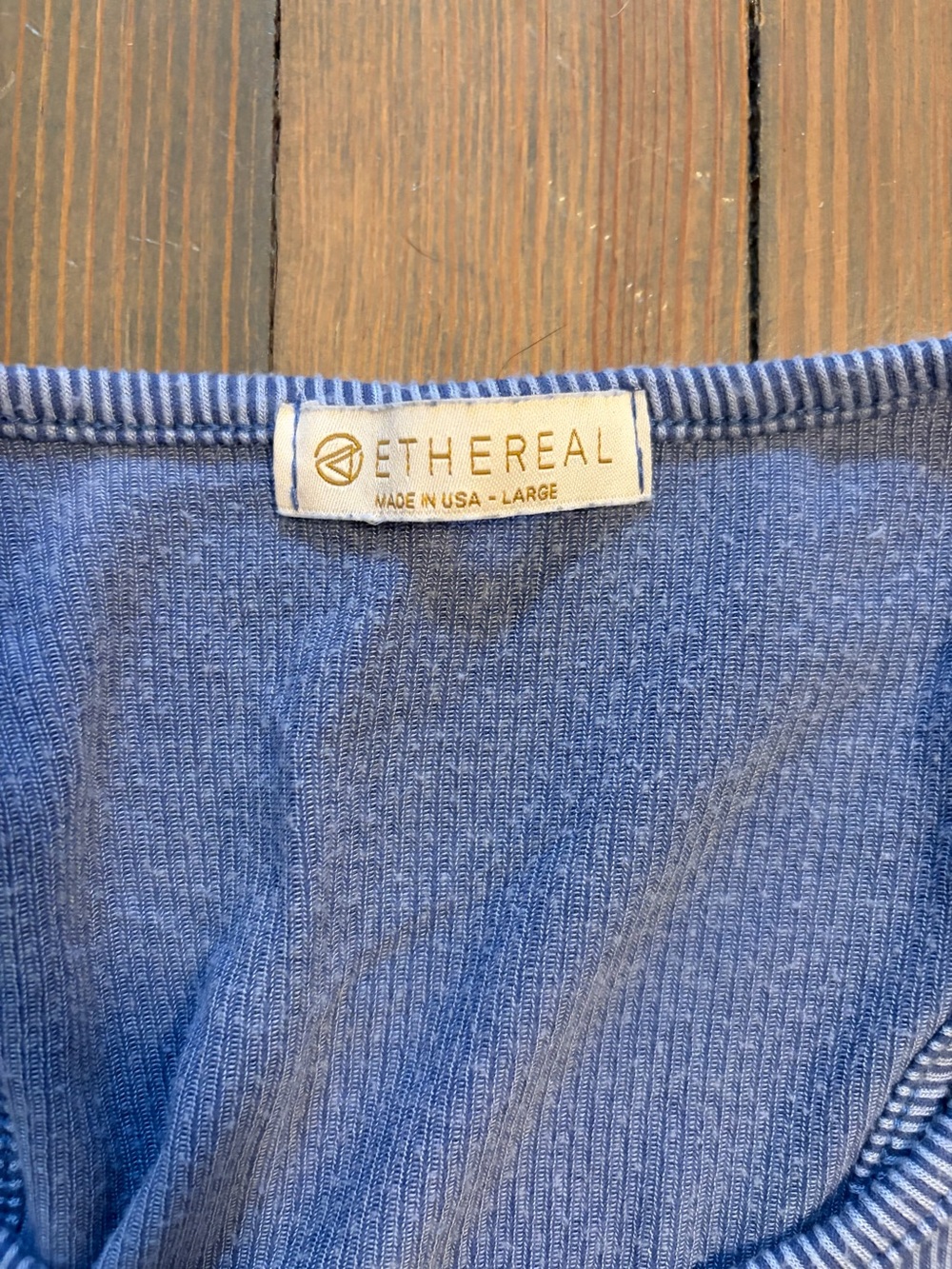 Ribbed Racerback Tank Top - Blue - Picture 2 of 3